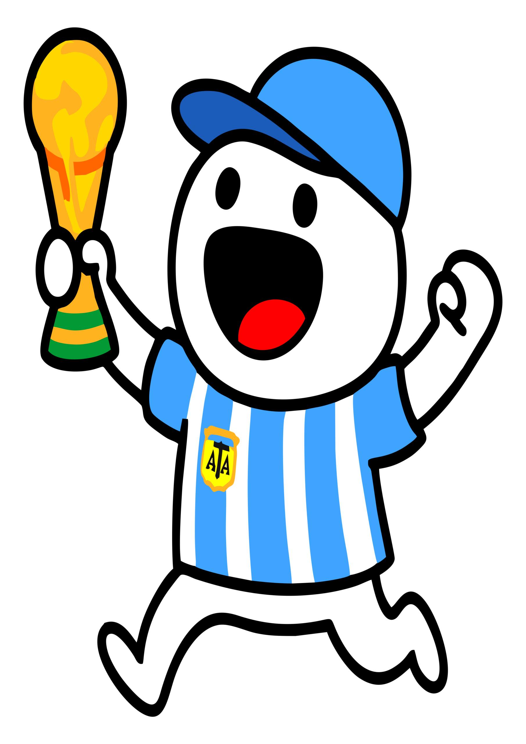 Argentina copa do mundo 2026 flork of cows torcedor segurando a taça de campeão figurinha engraçada desenho simples png
