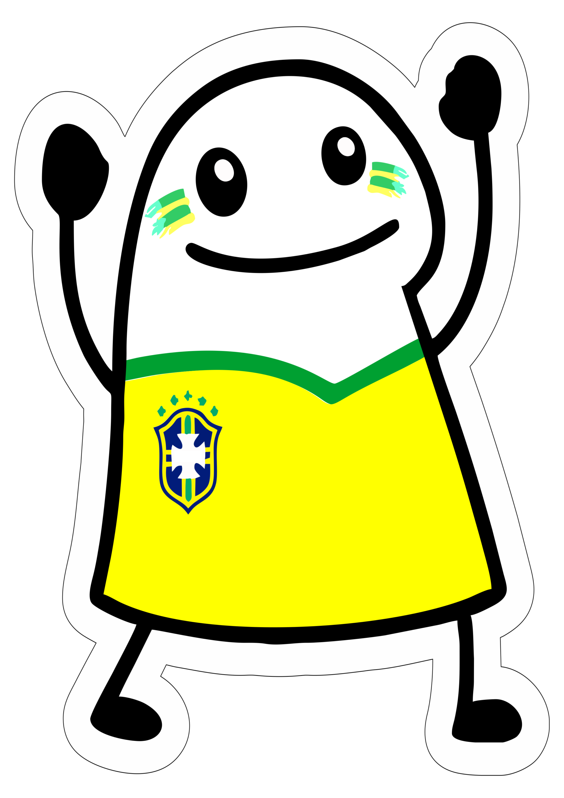 Copa do mundo 2026 torcedor do Brasil Flork of cows figurinhas engraçadas para redes sociais png