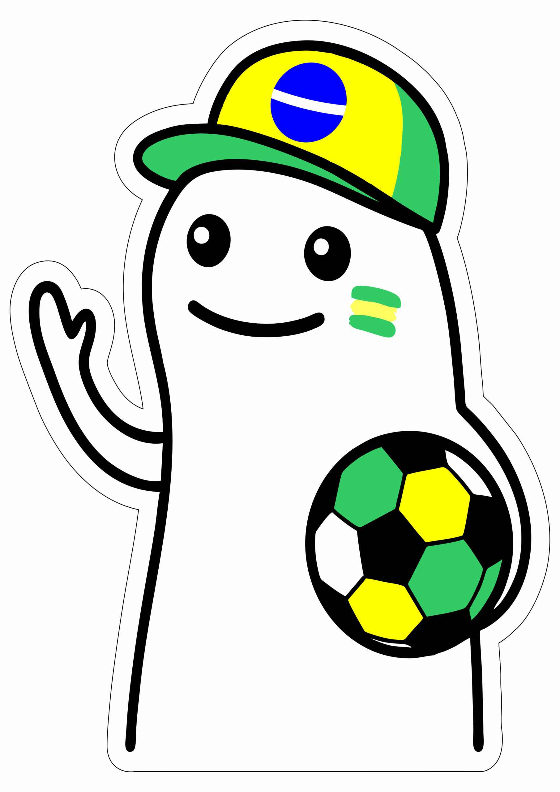 Copa do mundo 2026 torcedor do Brasil Flork of cows figurinhas engraçadas bola de futebol png