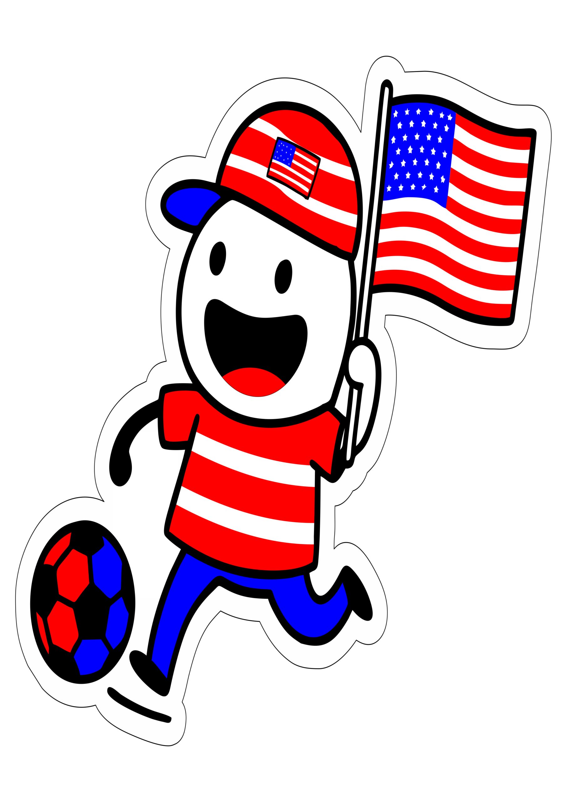 Estados Unidos copa do mundo 2026 flork of cows torcedor americano com bandeira campeonato de futebol png