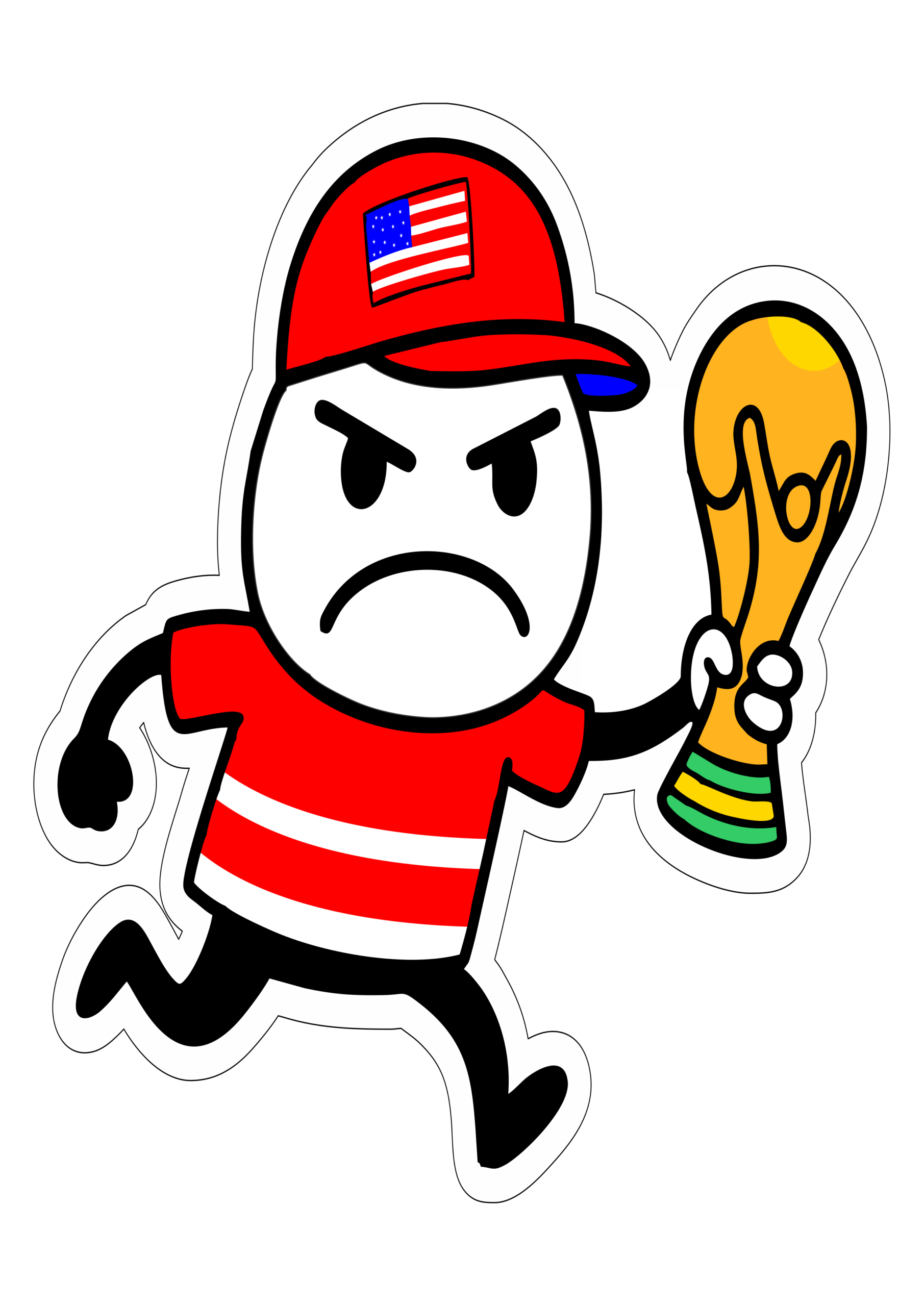 Estados Unidos copa do mundo 2026 flork of cows torcedor americano segurando a taça png