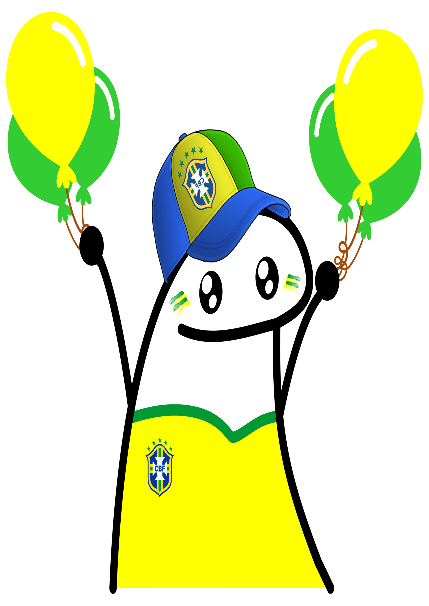Copa do mundo 2022 qatar flork of cows brasil rumo ao hexa torcedor verde e amarelo png