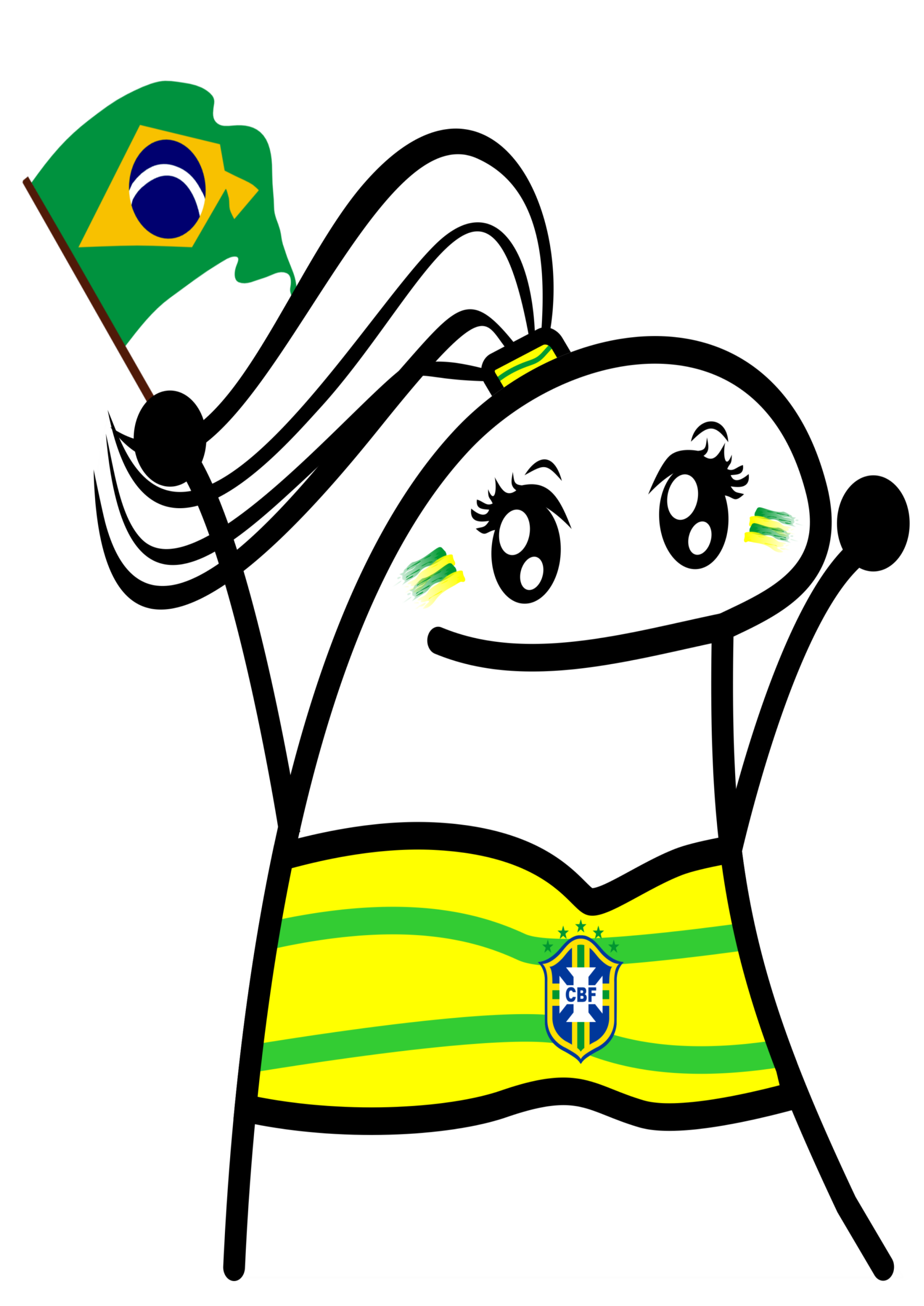 FIFA World Cup Soccer 2026 Flork of cows stickers social media free download holding brazilian flag png