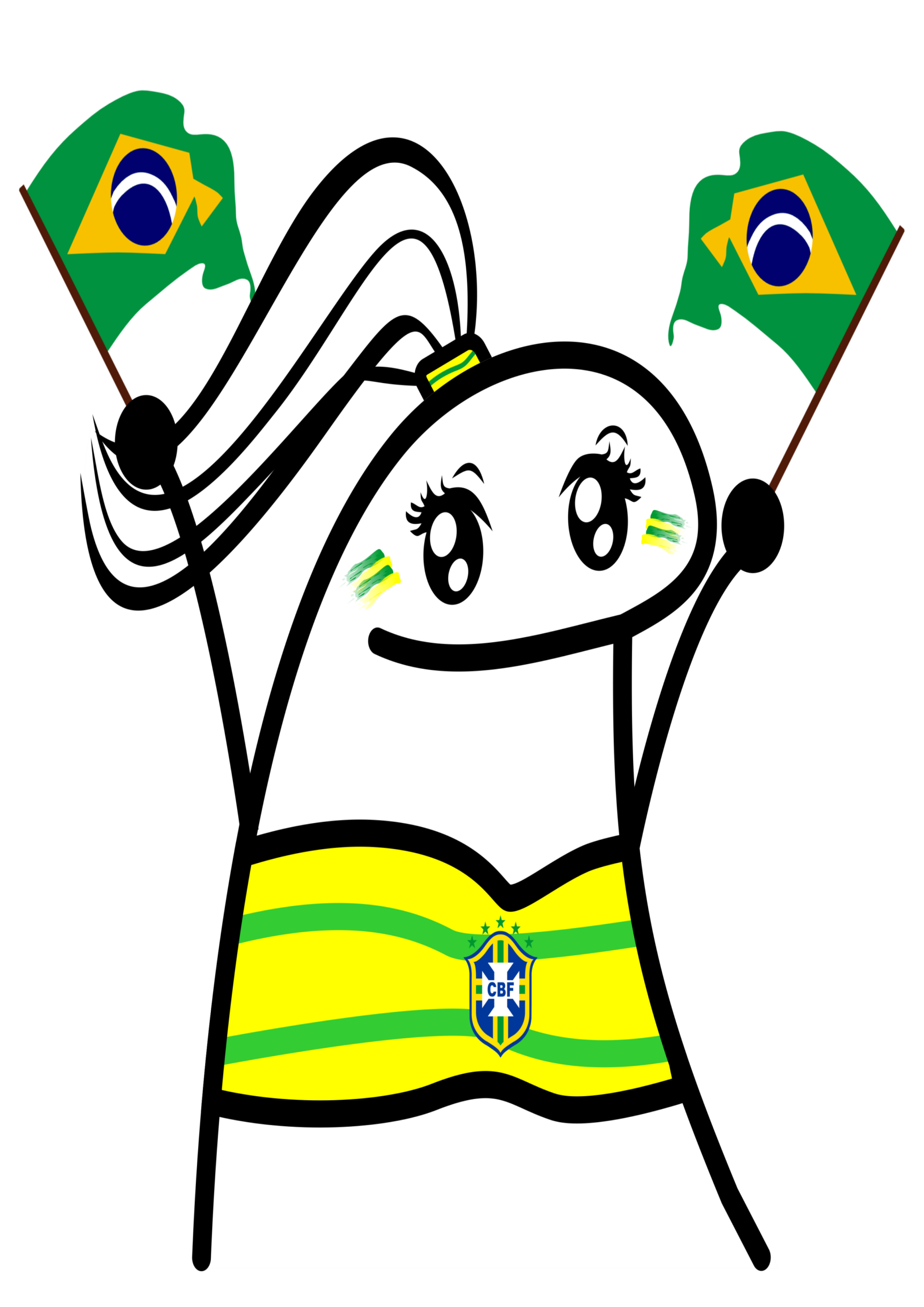 FIFA World Cup Soccer 2026 Flork of cows stickers social media free download holding brazilian flags funny image png