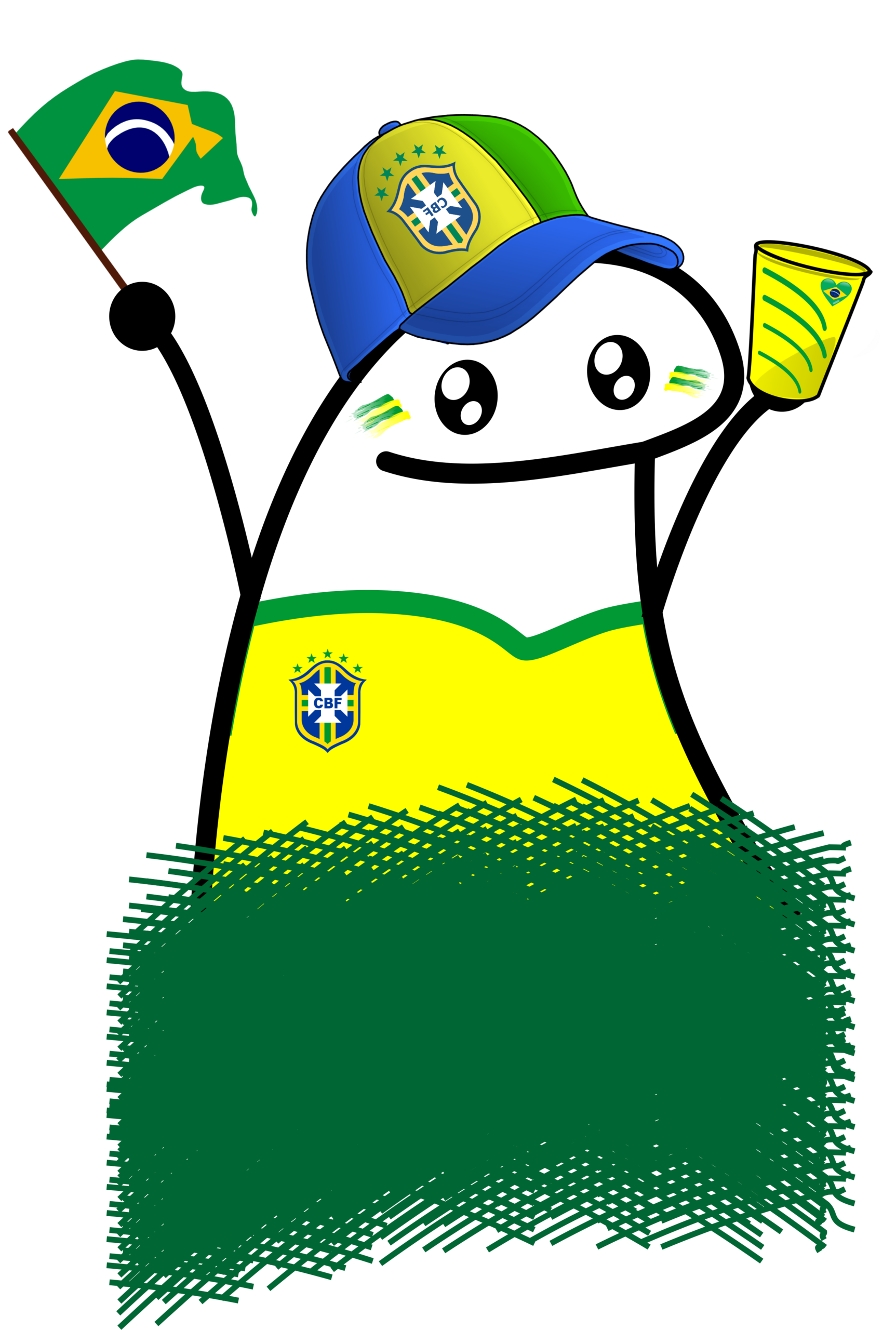 Figurinha whatsapp torcedor copa do mundo 2022 Catar brasil rumo ao hexa clipart png