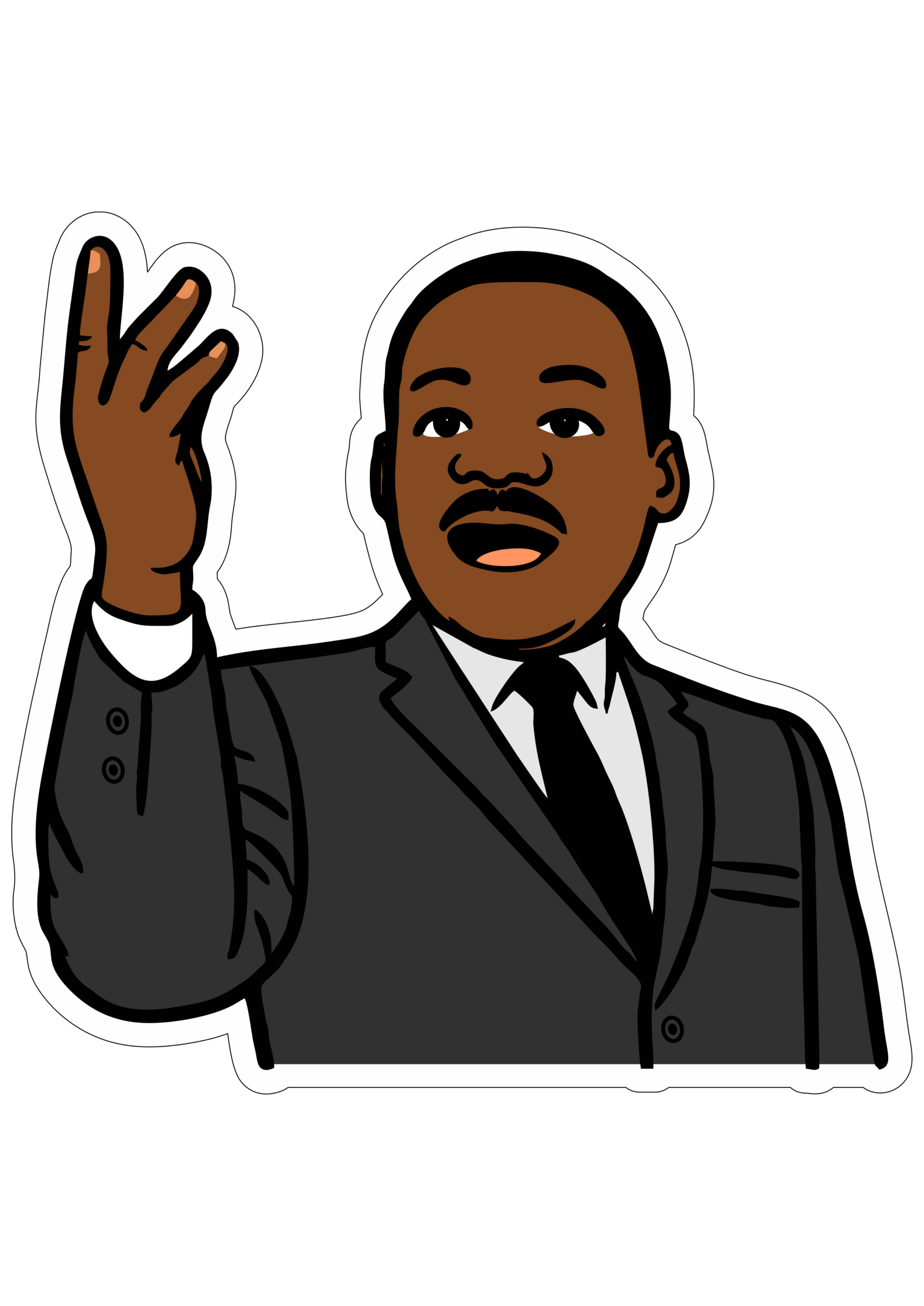 Dia de Martin Luther King Jr ilustração com fundo transparente png