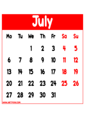 calendar 2026 july