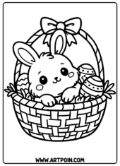 Happy easter coloring page bunny