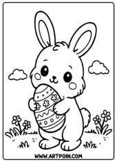 Happy easter coloring page simple drawing