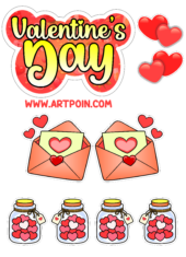 cake topper valentines day lovers decoration stickers