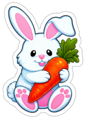 easter bunny holding carrot cute image