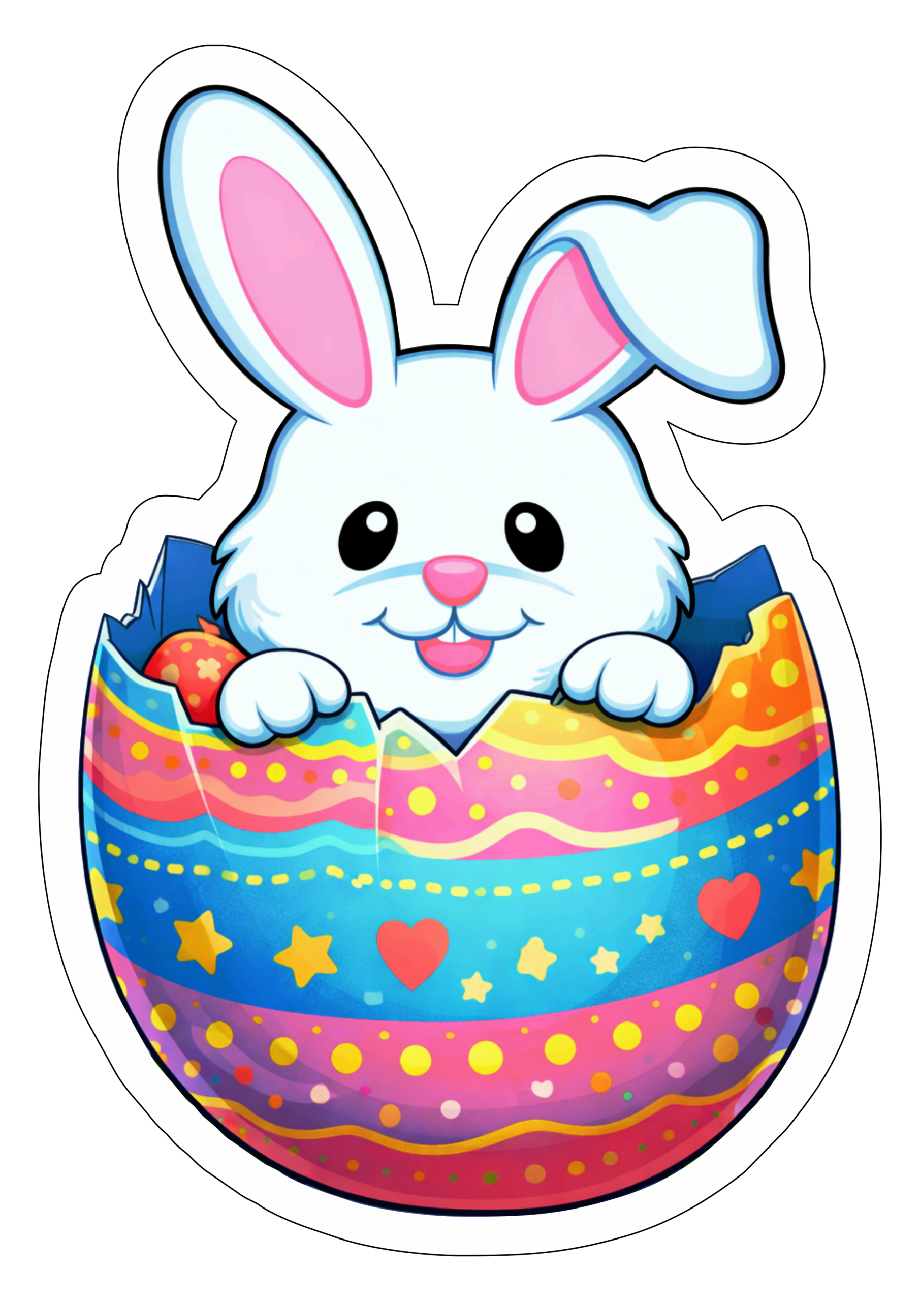 Coelhinho de páscoa dentro de um ovo de chocolate gigante imagens para decoração png