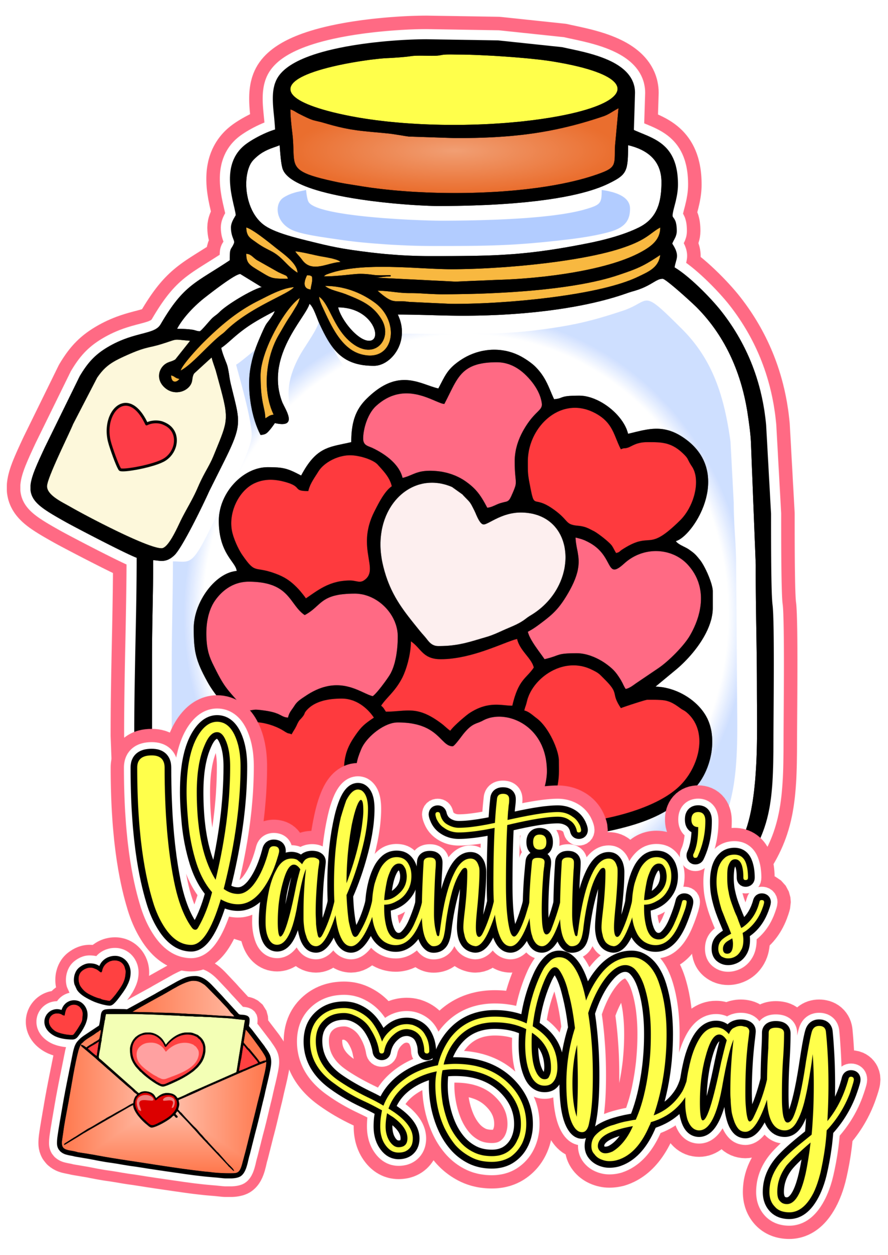 Valentines Day decoração de dia de São Valentim potinho de amor imagem fofinha para imprimir e decorar dia dos namorados png