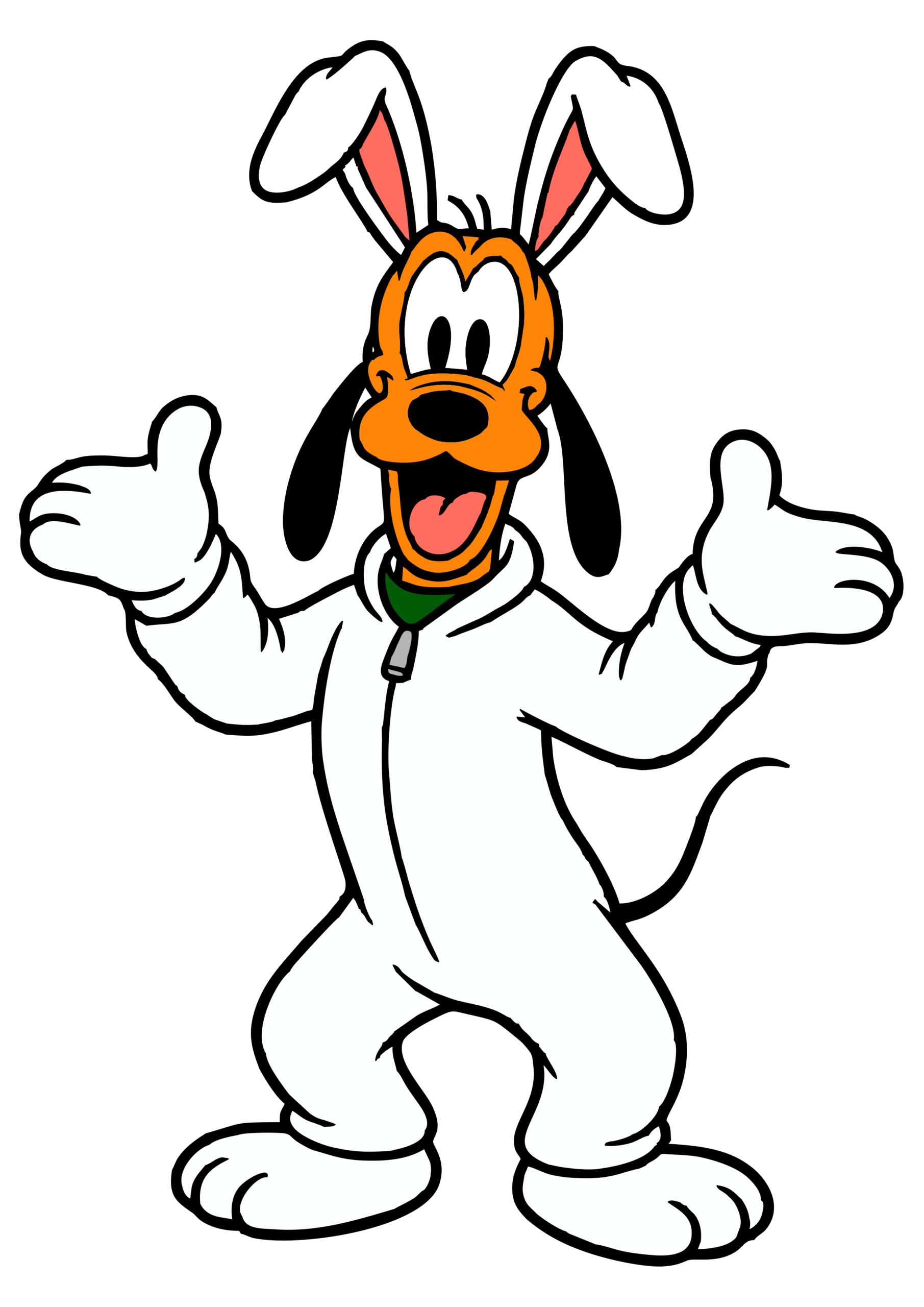 Pluto easter bunny costumed cute image Disney characters Mickey Mouse graphic arts png