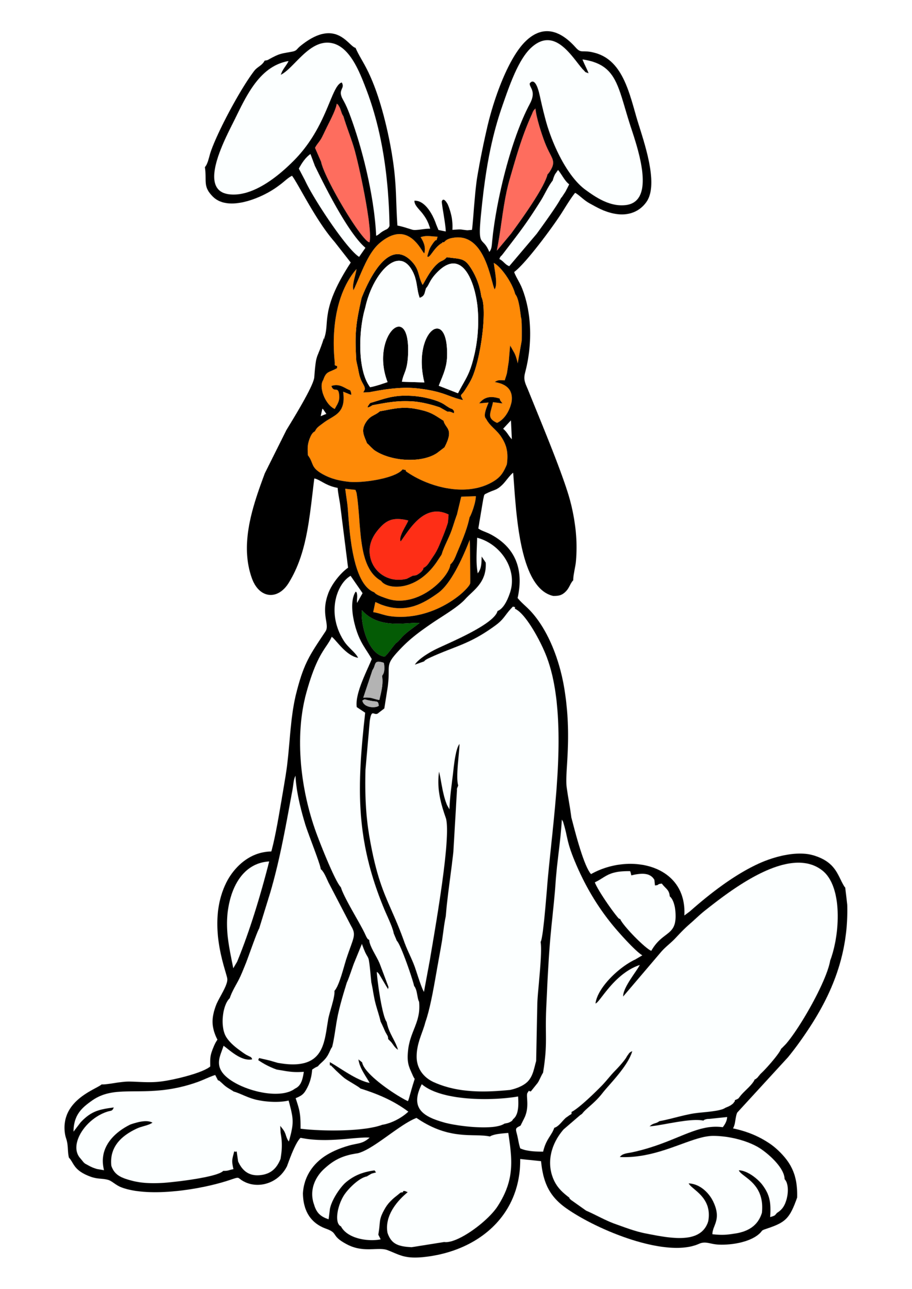 Pluto easter bunny costumed cute image Disney characters Mickey Mouse png