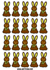 chocolate bunny sticker for decoration