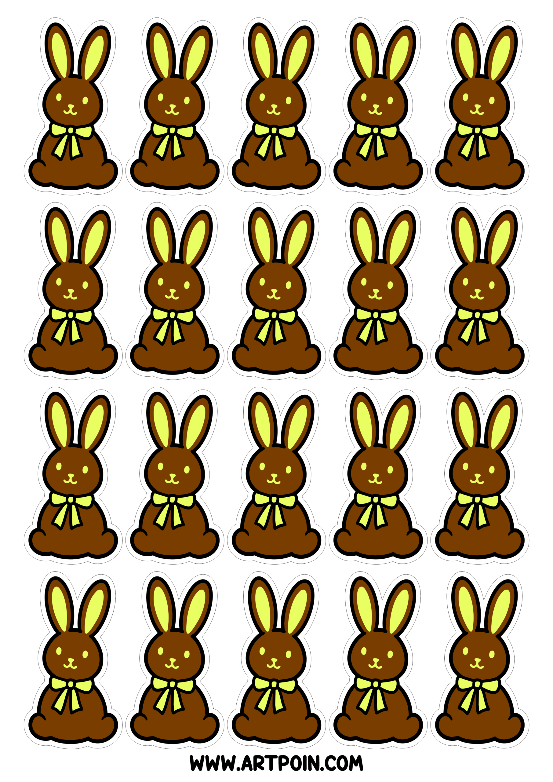 Sticer for decoration chocolate bunnies cool images printable creative stationery png