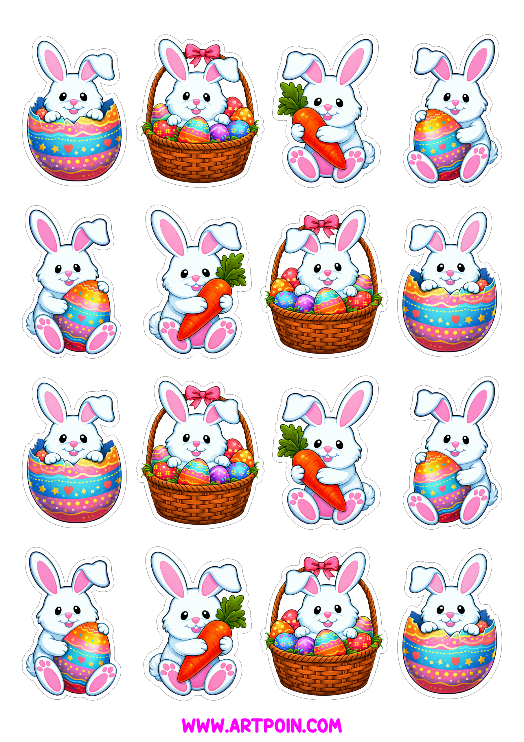 coelhinho da páscoa adesivos para decoração