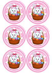 feliz páscoa adesivos redondo com coelhinho 6 imagens