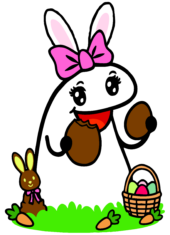 figurinhas de páscoa flork of cows comendo ovo de chocolate imagem fofinha