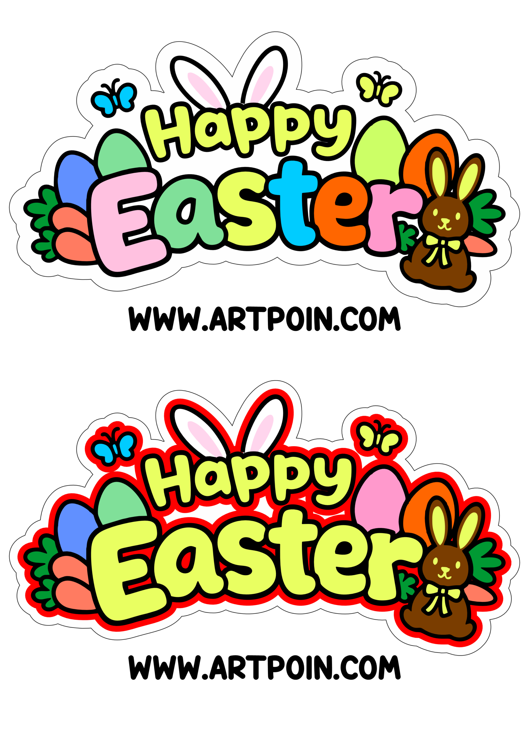 Happy easter decoration graphic arts ready to print and decor your party png