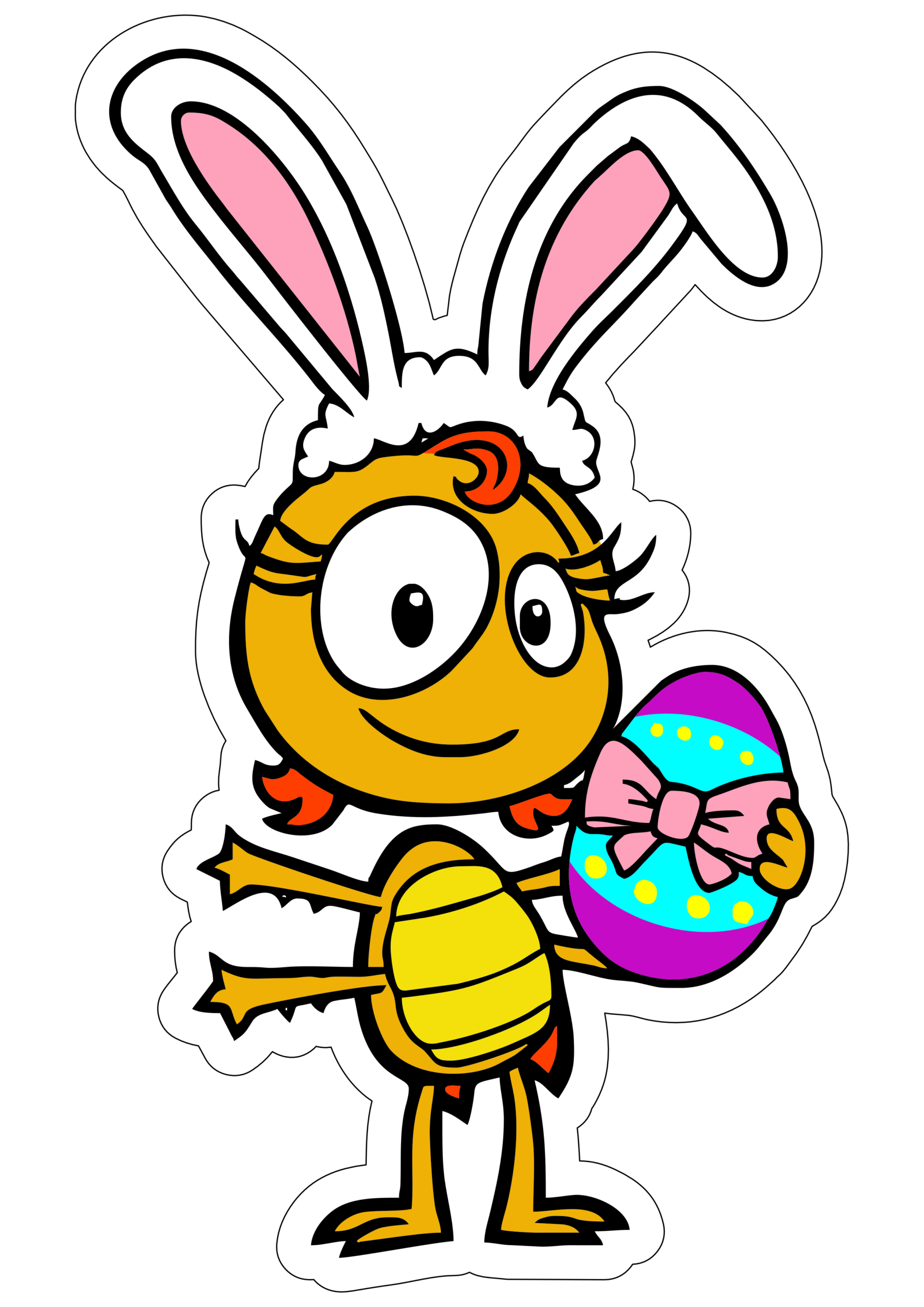 Lottie Dottie Chicken happy easter simple drawing clean background Connie Cockroach png