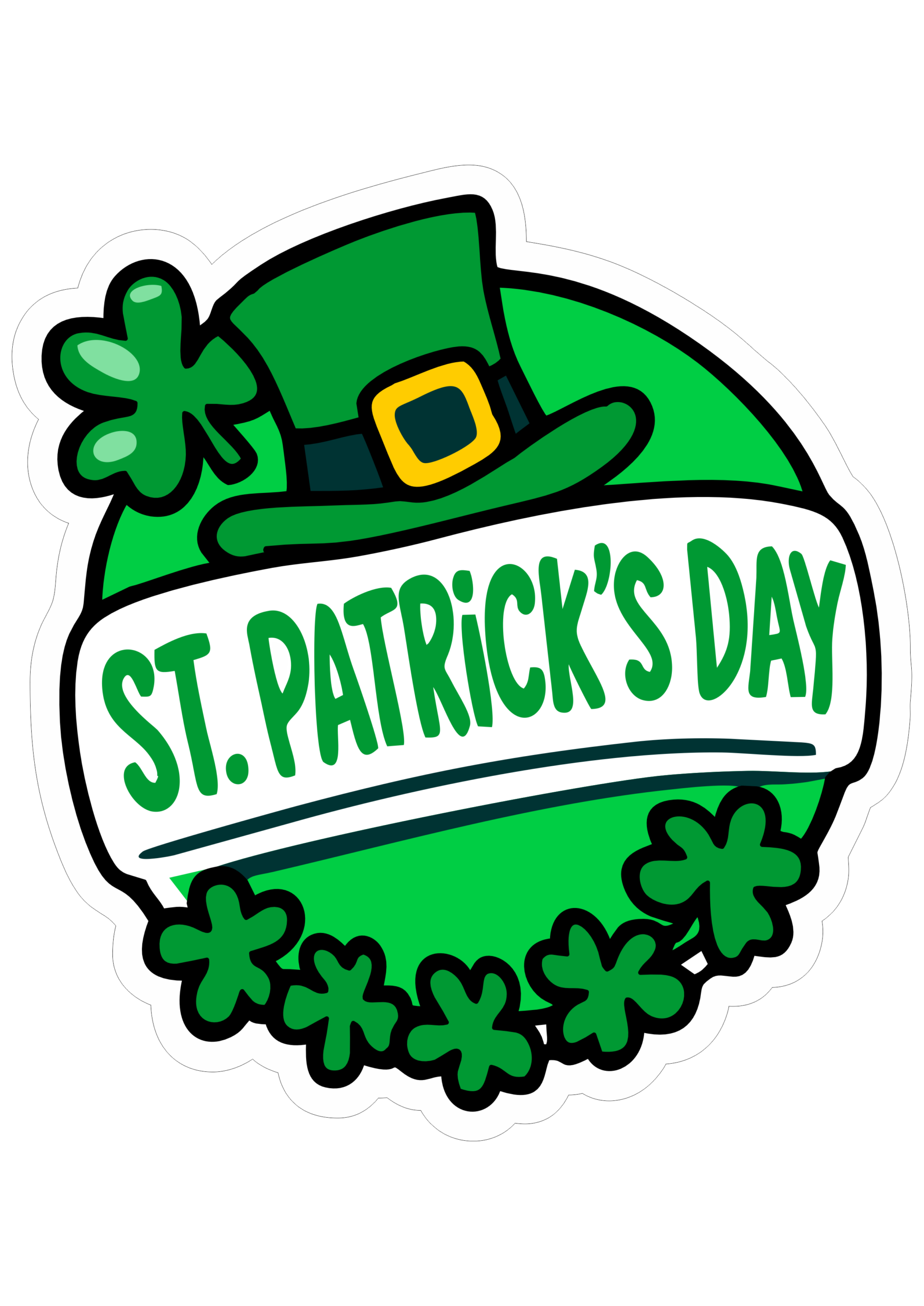 Dia de São Patrício adesivo redondo logo topo de bolo para decoração pronto para imprimir png
