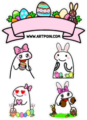 topo de bolo figurinhas de páscoa flork of cows decoração de festa infantil