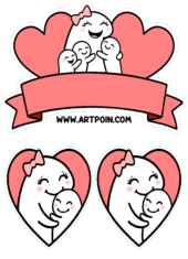 cake topper flork of cows mothers day ready for print