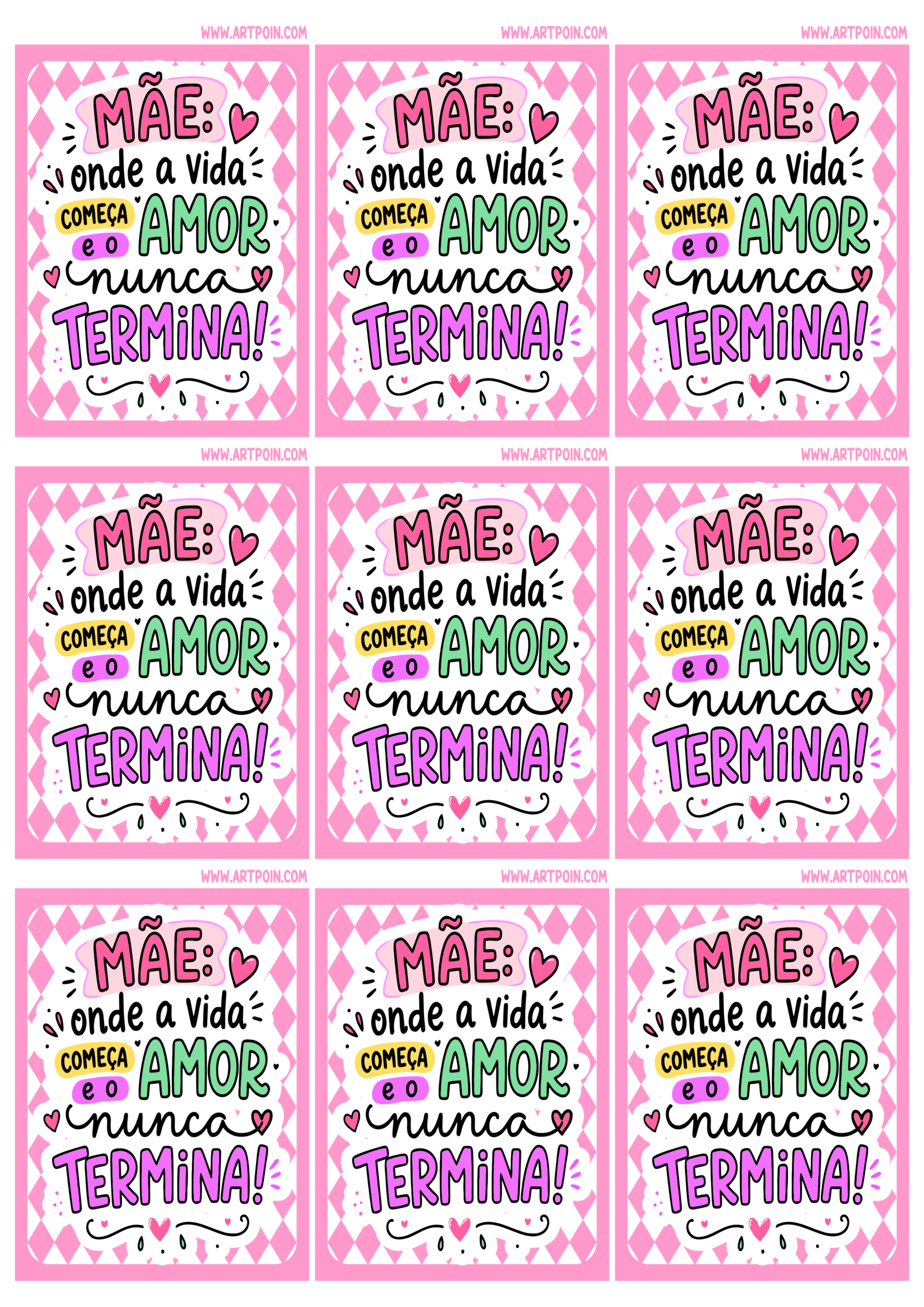 Dia das mães adesivos quadrados com frase fofinha ideal para decoração de festas mimos e presentes 9 imagens png