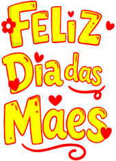 feliz dia das mães artes legais letras amarelas