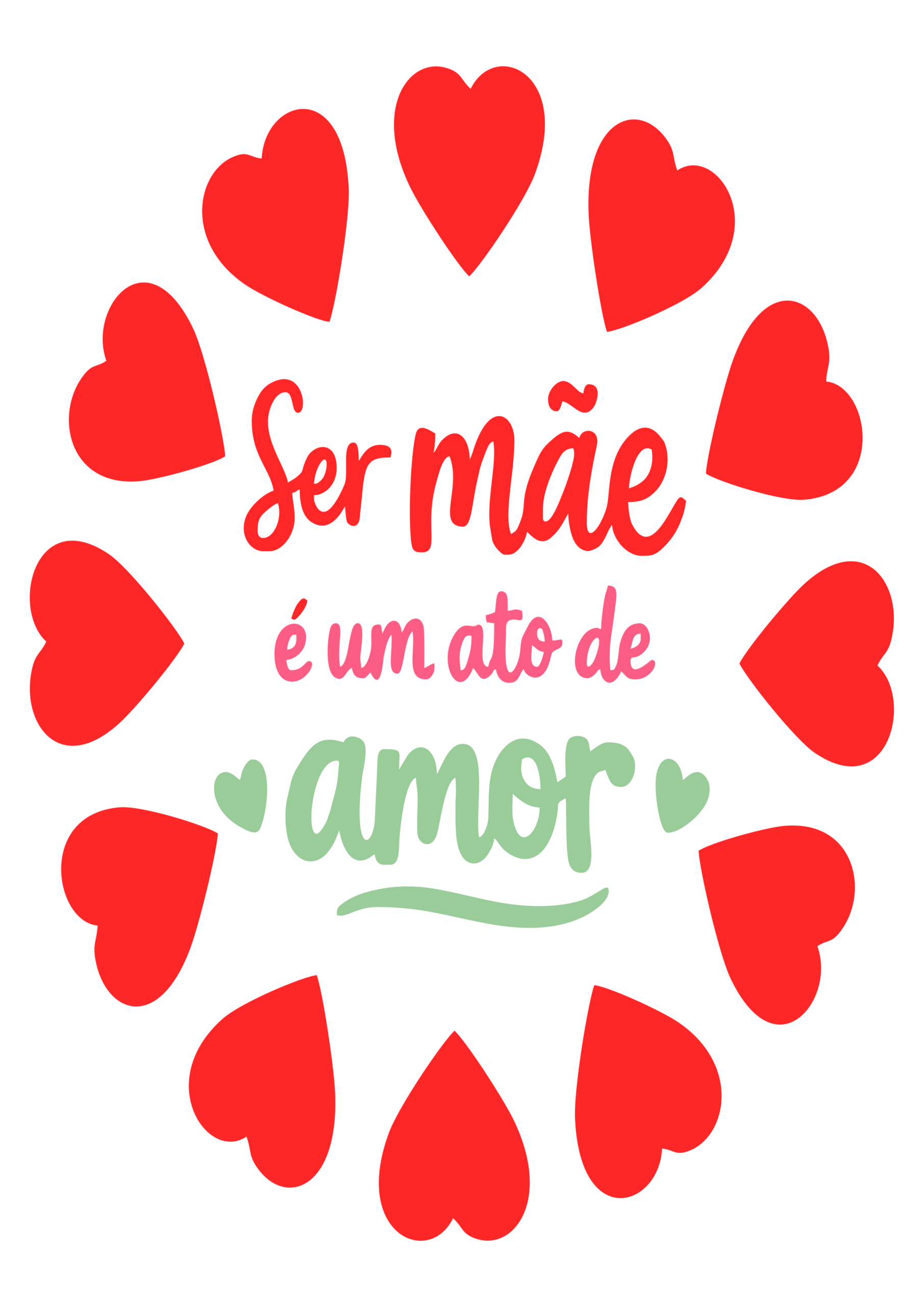 Frases para o dia das mães ser mãe é um ato de amor png