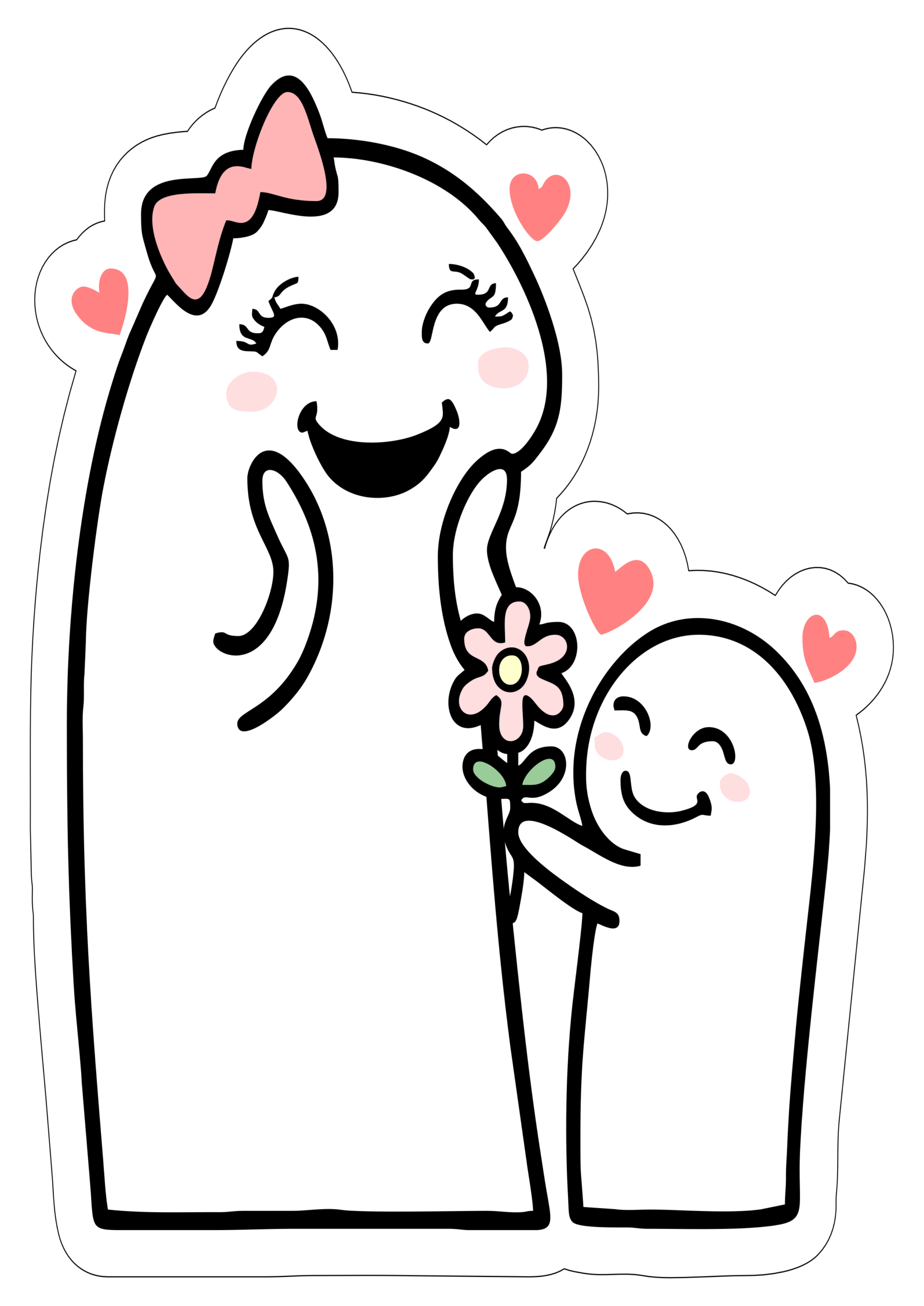 Happy mothers day 2026 funny image flork of cows mommy and child cute image png