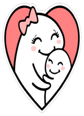 happy mothers day flork of cows funny stickers heart