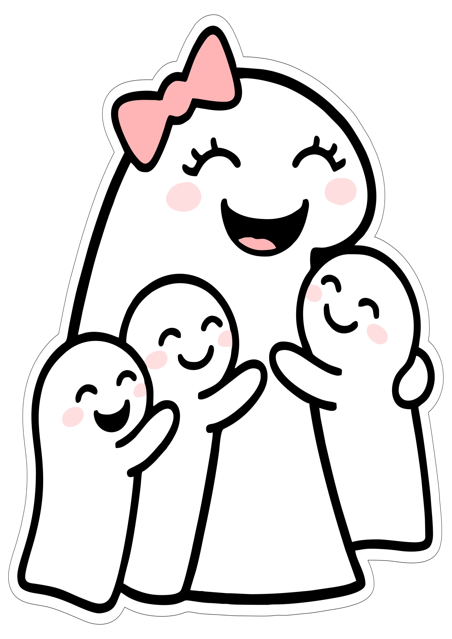 Happy mothers day 2026 funny image flork of cows mommy and children png