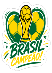 brasil campeão copa do mundo 2026 logo coração verde e amarelo