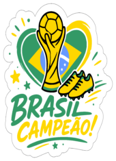 brasil campeão copa do mundo 2026 logo coração verde e amarelo chuteira