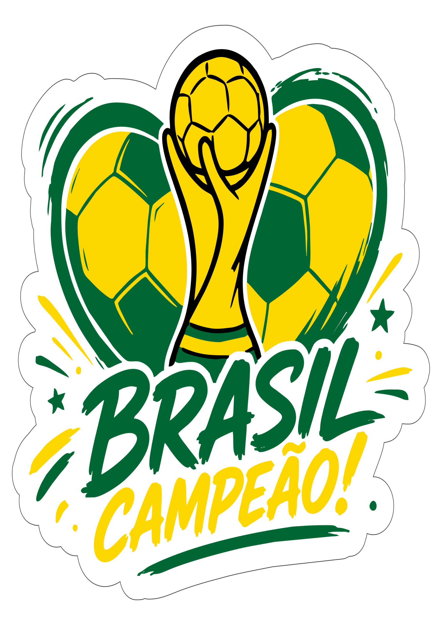 Copa do mundo 2026 Brasil campeão logo coração verde e amarelo png