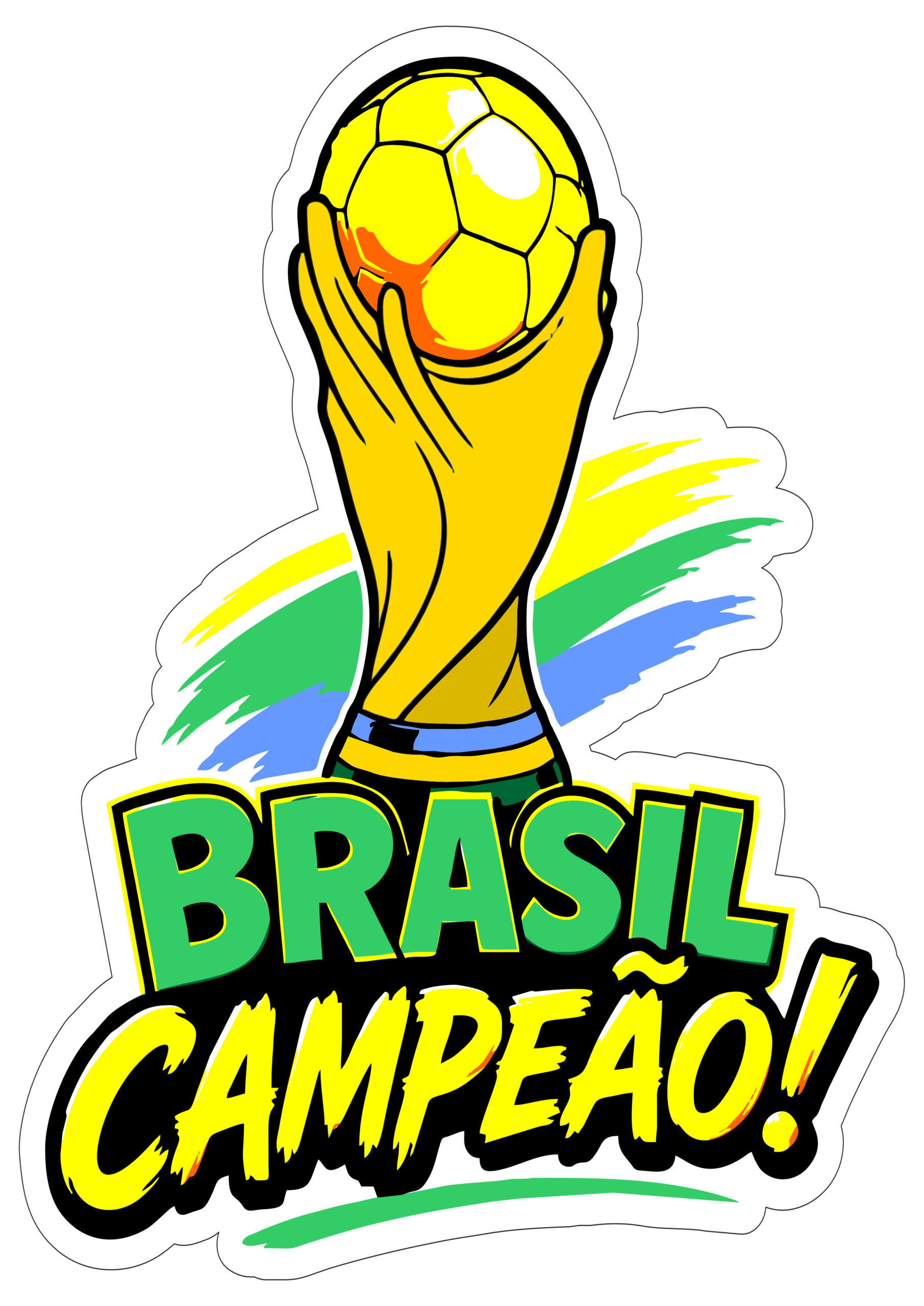 Copa do mundo 2026 Brasil campeão logo torcida verde e amarela fundo transparente desenho legal futebol png