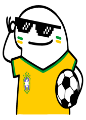 figurinha flork torcedor do Brasil com óculos