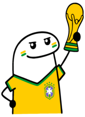 figurinha flork torcedor do Brasil com taça