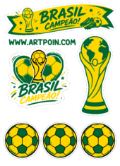 topo de bolo brasil campeão copa do mundo 2026 logo